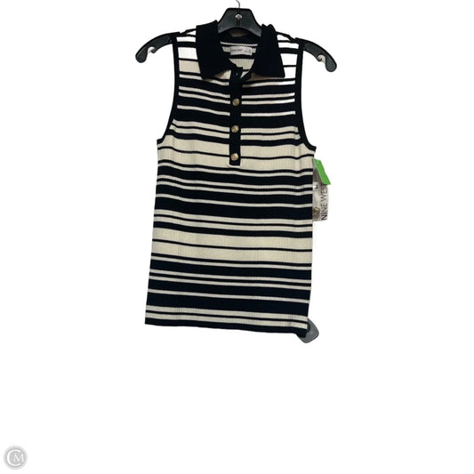 Top Sleeveless By Nine West In Striped Pattern, Size: M