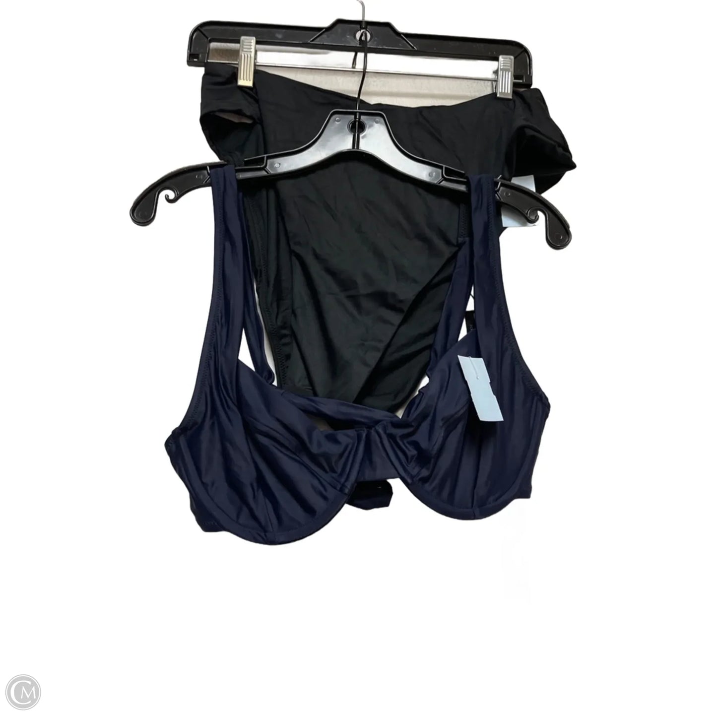 Swimsuit 2pc By J. Crew In Black & Blue, Size: Xl