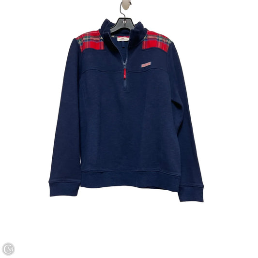 Sweatshirt Collar By Vineyard Vines In Blue & Red, Size: L