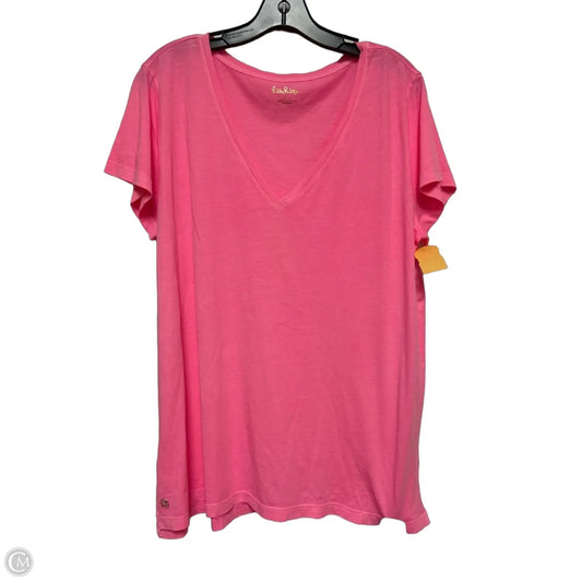 Top Short Sleeve Designer By Lilly Pulitzer In Pink, Size: Xl