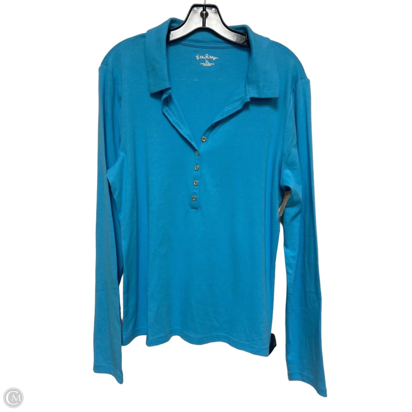 Top Long Sleeve Designer By Lilly Pulitzer In Blue, Size: Xl
