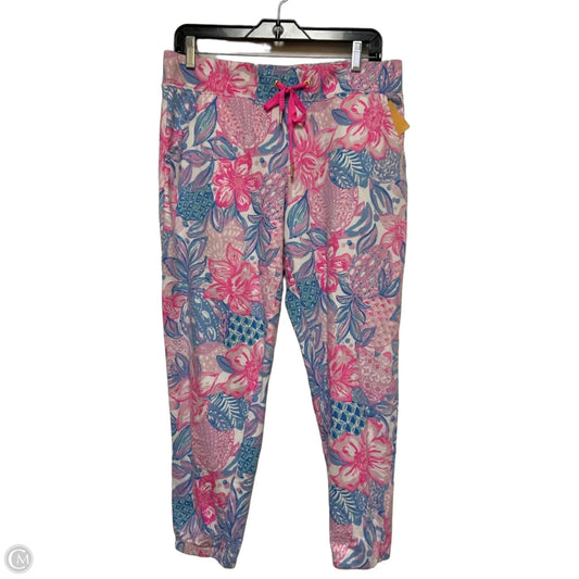 Pants Designer By Lilly Pulitzer In Blue & Pink, Size: L