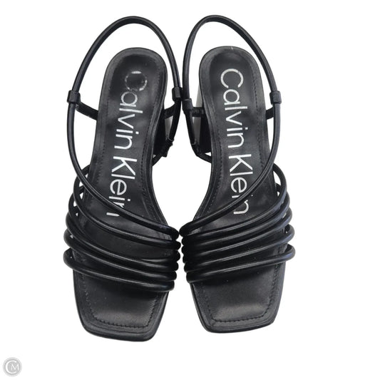 Sandals Heels Block By Calvin Klein In Black, Size: 6