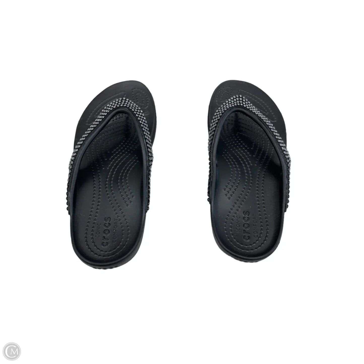 Sandals Flats By Crocs In Black, Size: 6