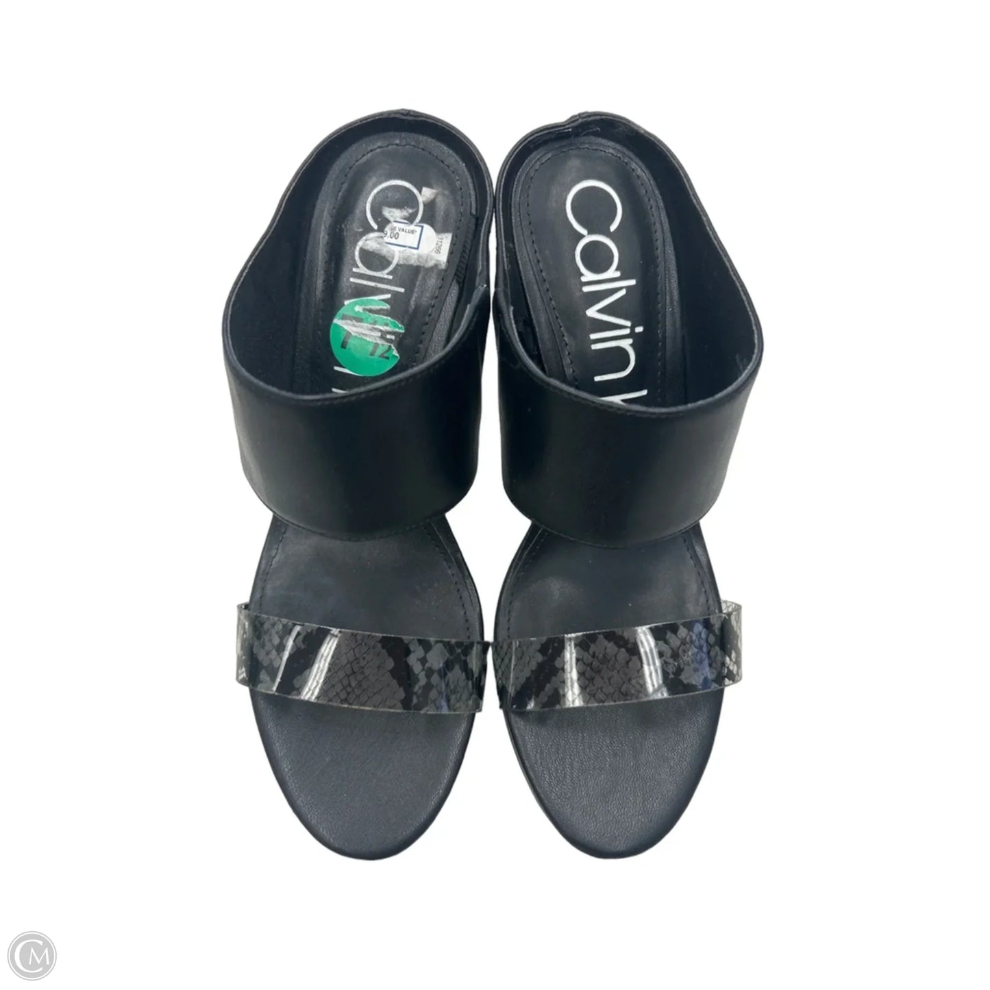 Sandals Heels Stiletto By Calvin Klein In Black, Size: 7.5