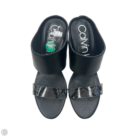 Sandals Heels Stiletto By Calvin Klein In Black, Size: 7.5