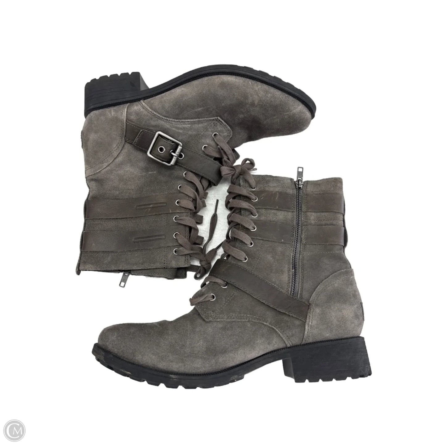 Boots Designer By Ugg In Grey, Size: 12