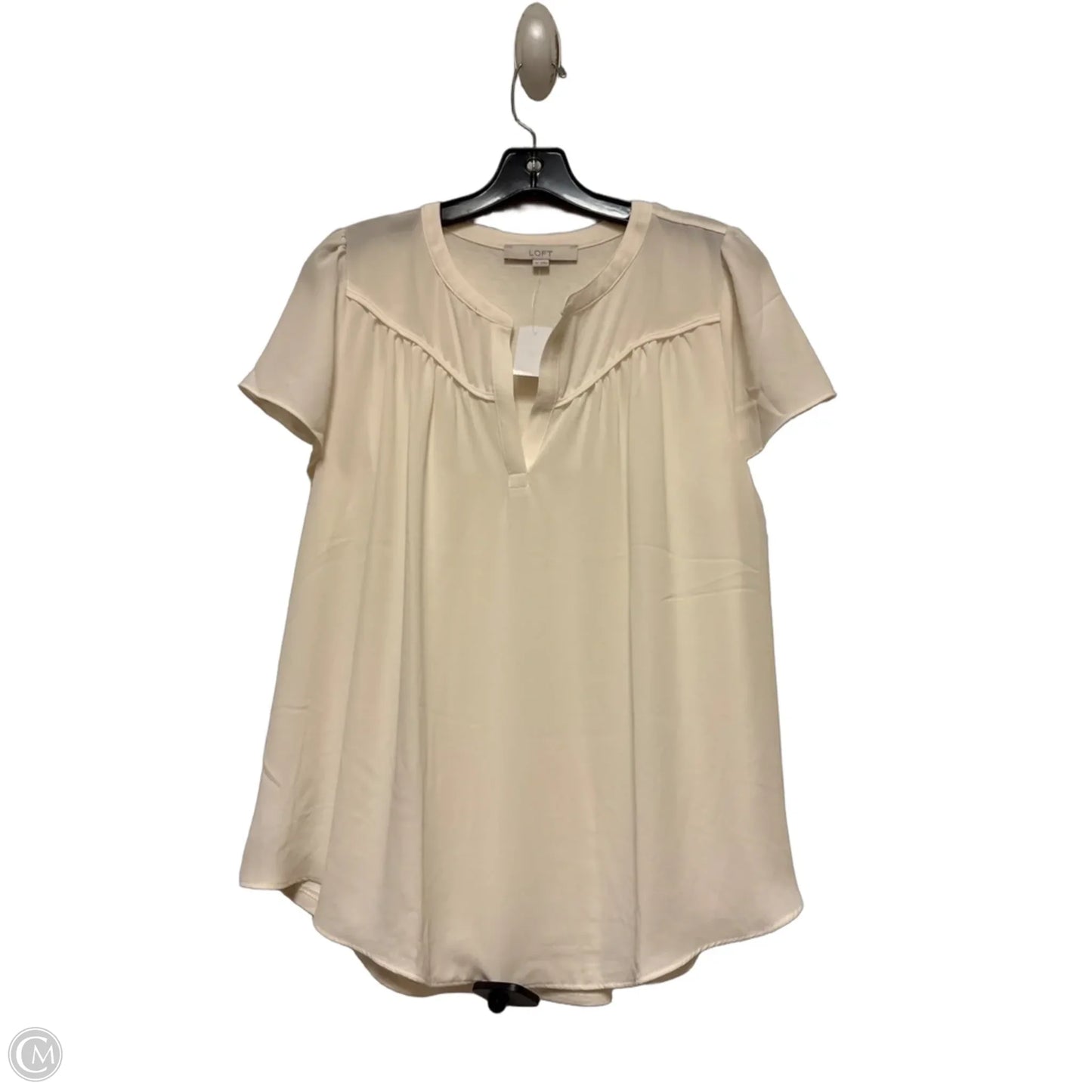 Top Short Sleeve By Loft In Cream, Size: M