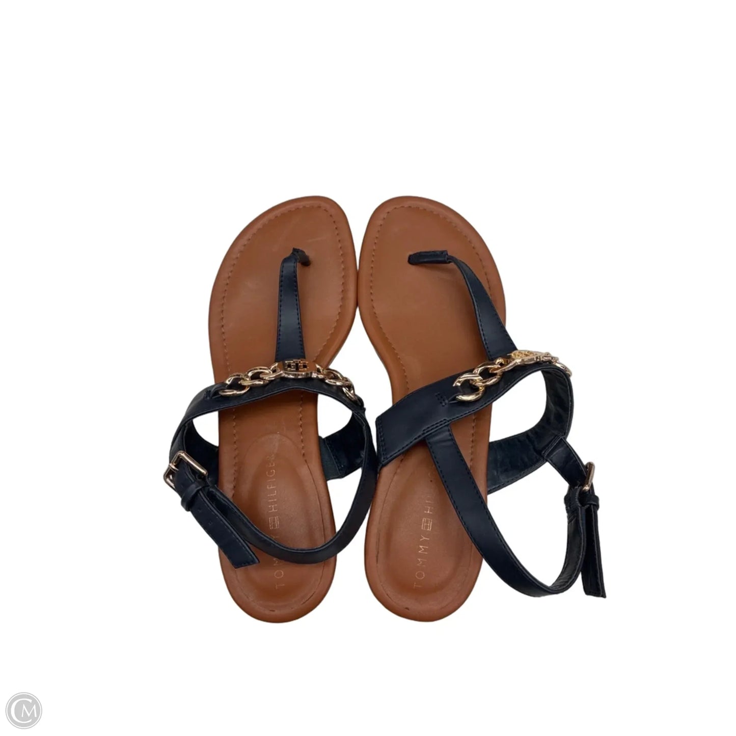Sandals Heels Block By Tommy Hilfiger In Navy, Size: 8.5