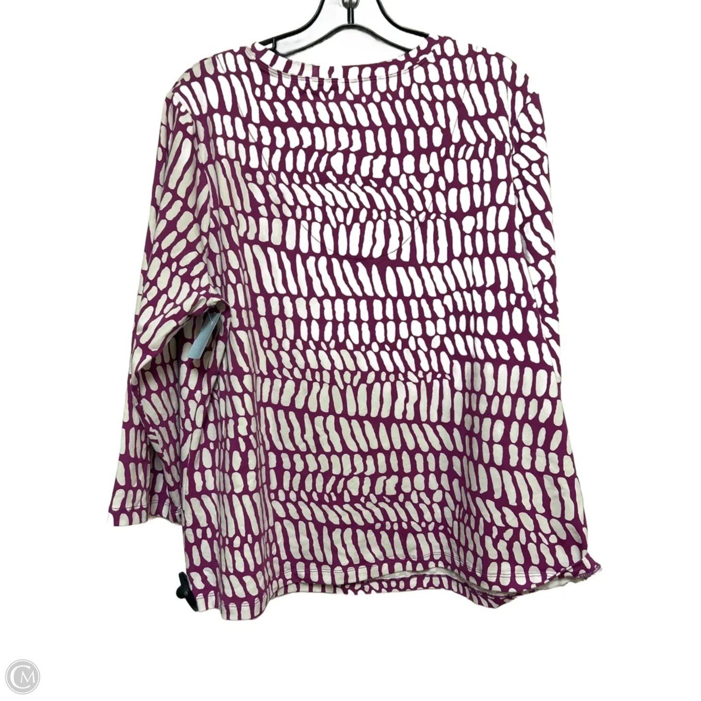 Top Long Sleeve By Chicos In Purple & White, Size: Xl