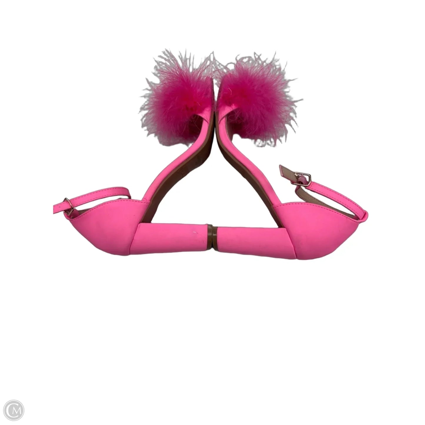 Sandals Heels Block By Top Moda In Pink, Size: 8.5