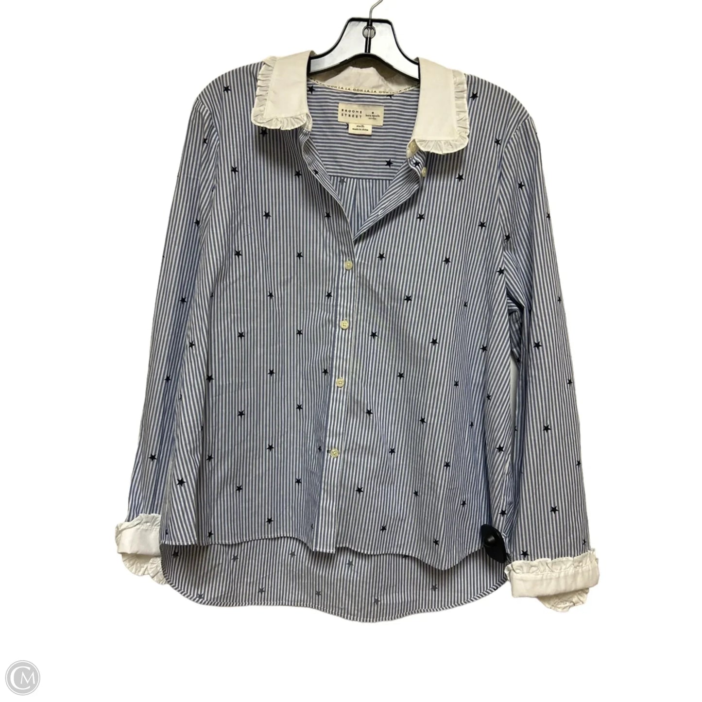 Top Long Sleeve Designer By Kate Spade In Striped Pattern, Size: Xl