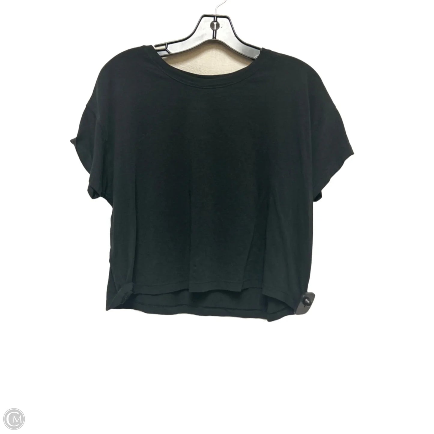Athletic Top Short Sleeve By Lululemon In Black, Size: S