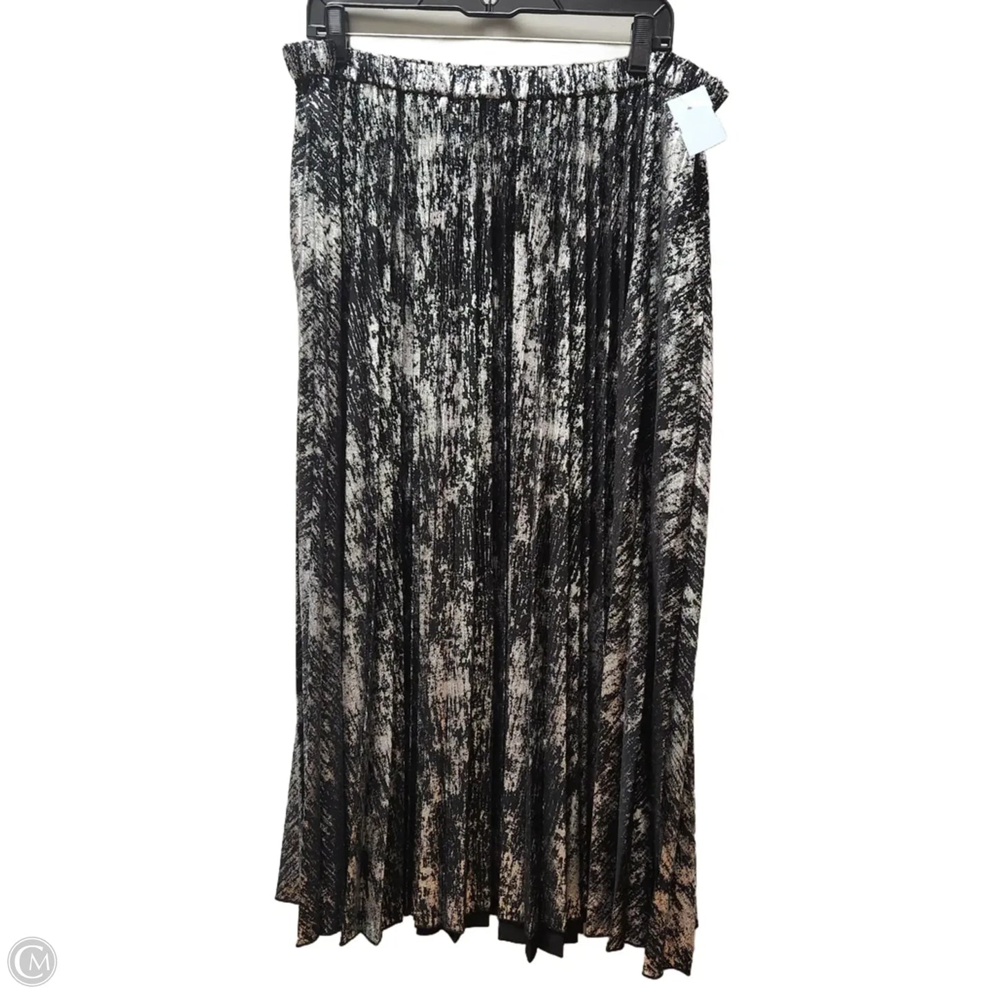 Skirt Maxi By Anne Klein In Black & Silver, Size: 14