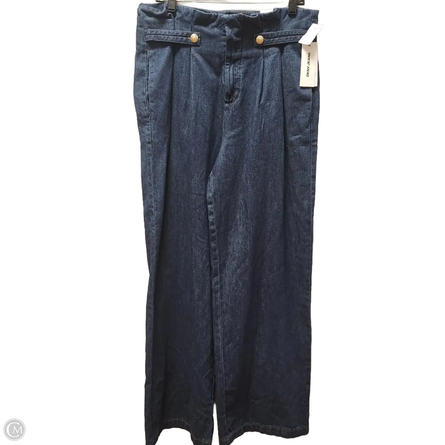 Jeans Wide Leg By Dkny In Blue Denim, Size: 10