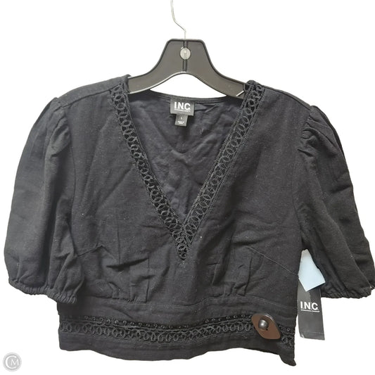 Top Short Sleeve By International Concepts In Black, Size: L