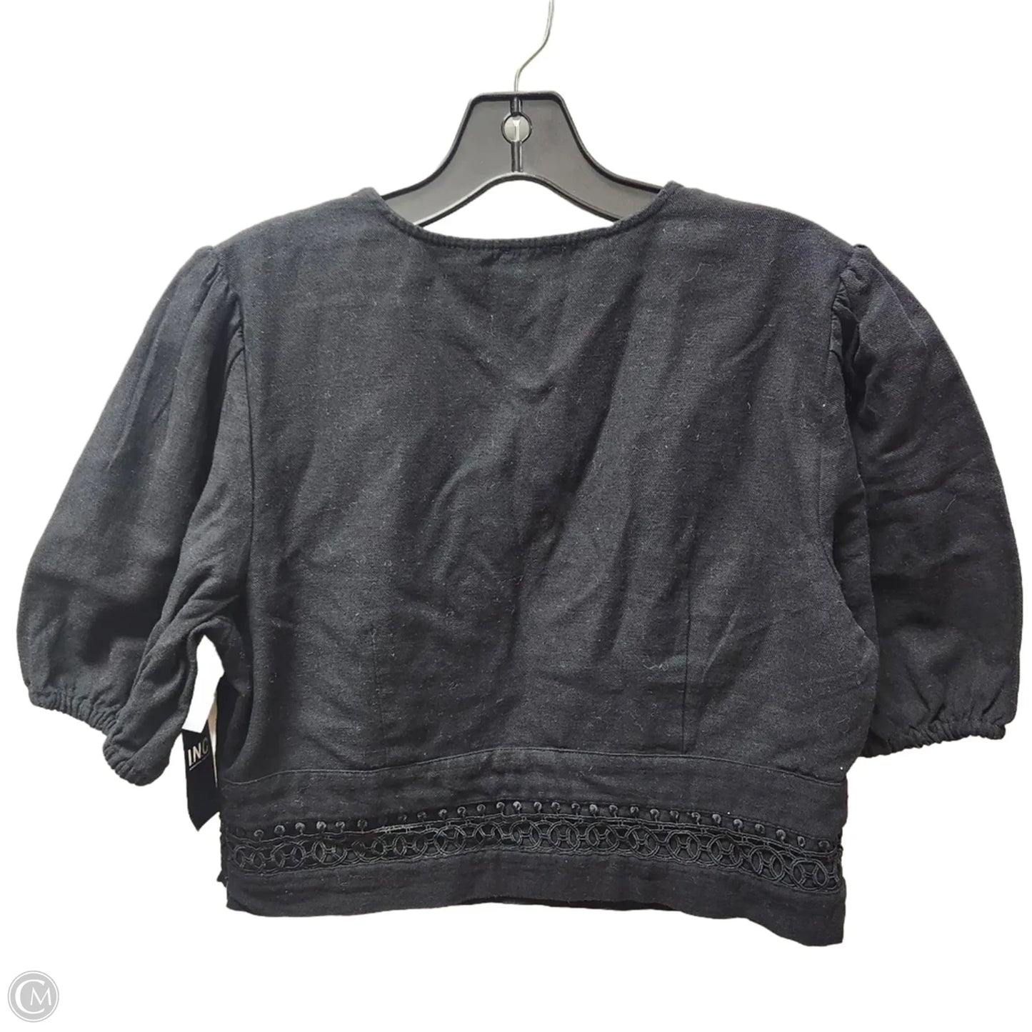 Top Short Sleeve By International Concepts In Black, Size: L