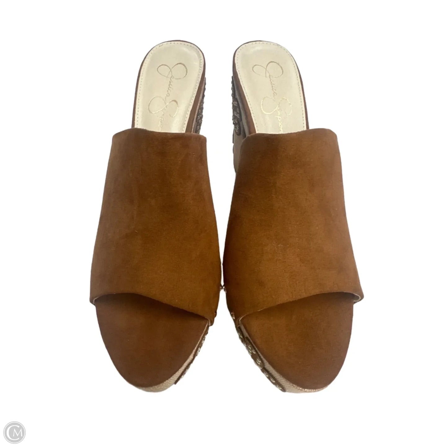 Sandals Heels Block By Jessica Simpson In Brown, Size: 12