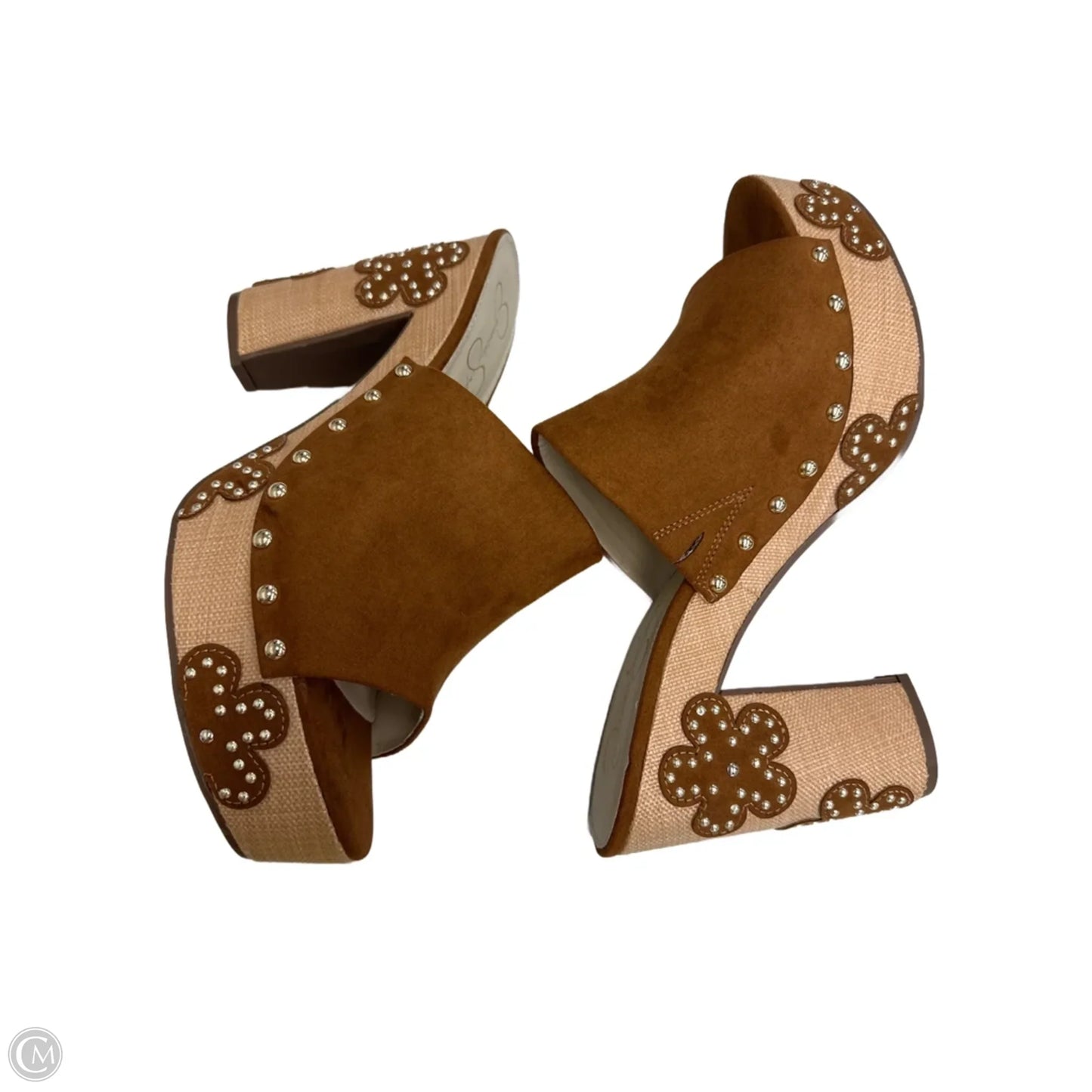 Sandals Heels Block By Jessica Simpson In Brown, Size: 12