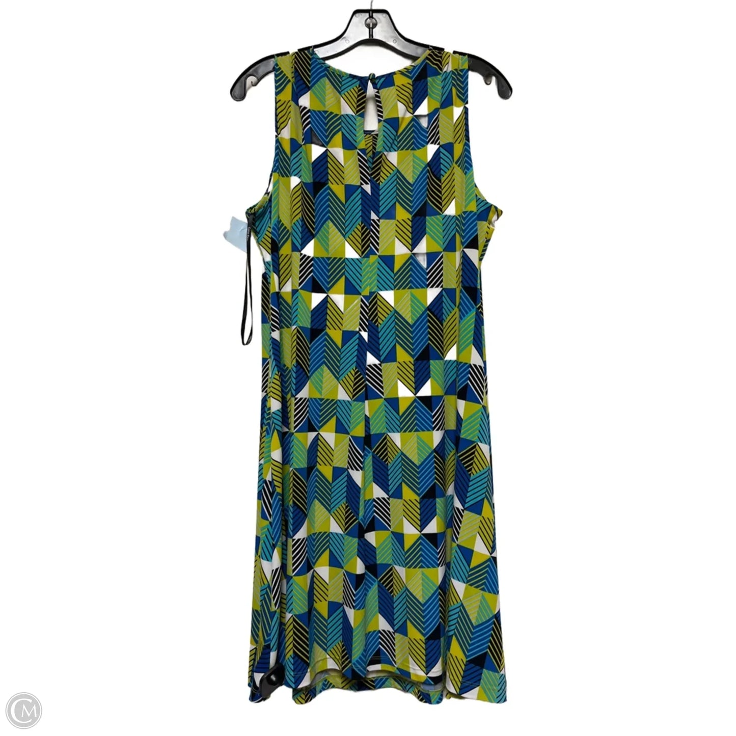 Dress Casual Short By Calvin Klein In Blue & Green, Size: L