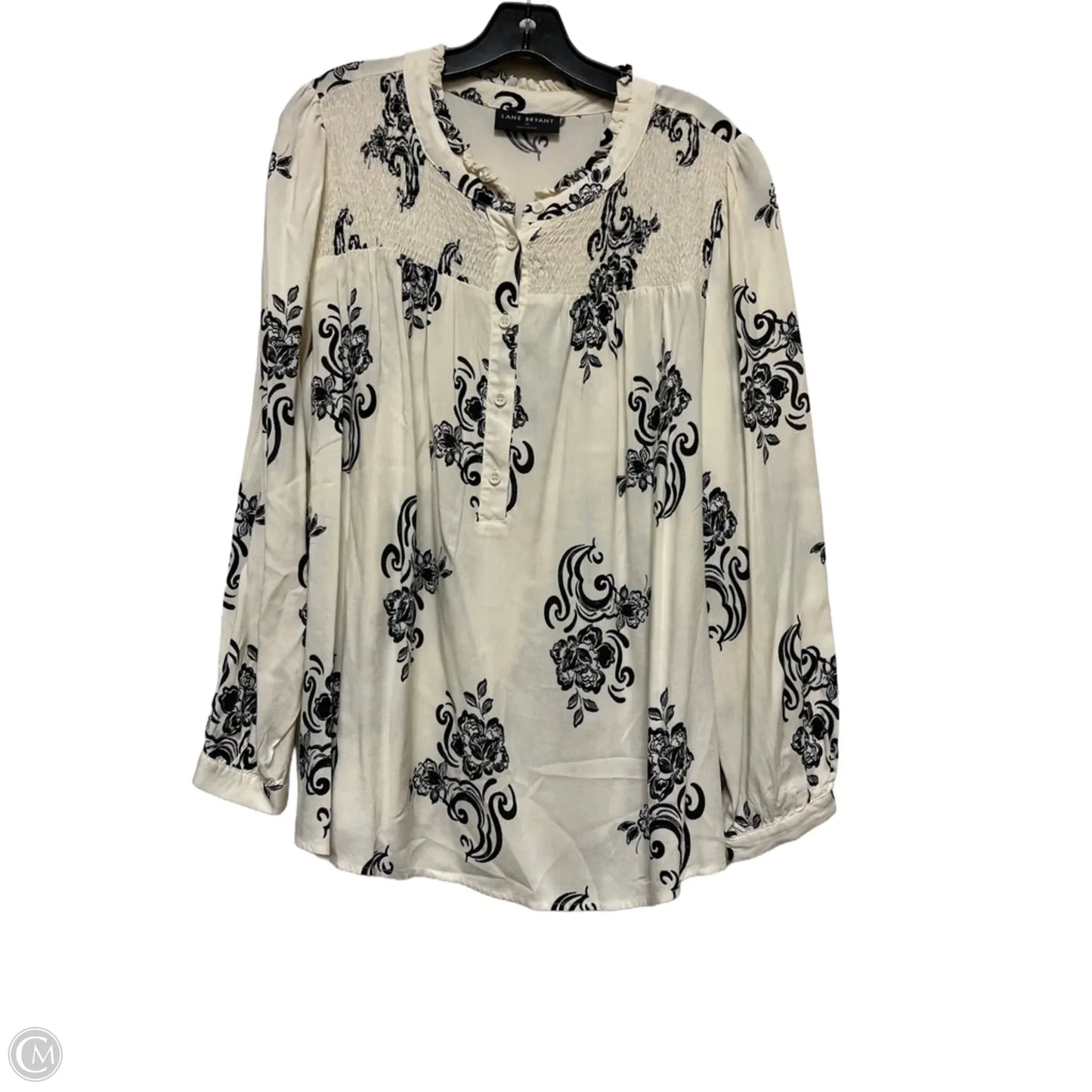 Top Long Sleeve By Lane Bryant In Black & White, Size: Xl
