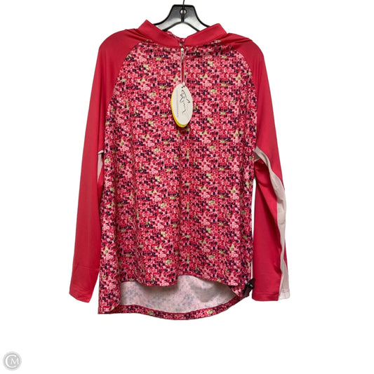 Athletic Top Long Sleeve Collar By Greg Norman In Pink, Size: Xxl