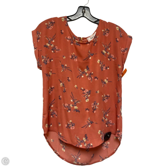 Top Short Sleeve By Pink Rose In Floral Print, Size: S