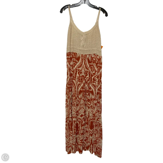 Dress Casual Midi By Cupio In Cream & Orange, Size: Xl