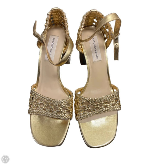 Sandals Heels Block By Antonio Melani In Gold, Size: 8.5