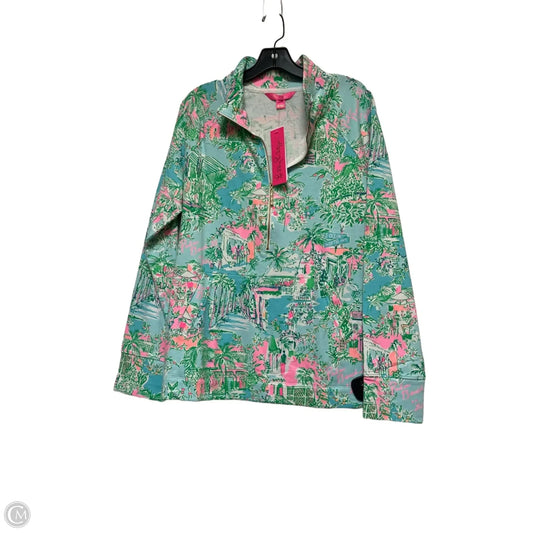 Top Long Sleeve Designer By Lilly Pulitzer In Blue & Green, Size: L