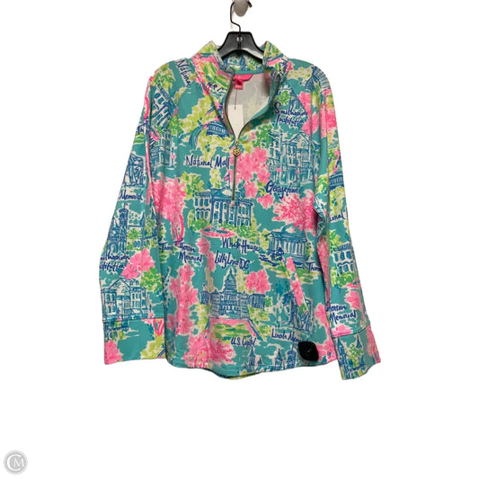 Top Long Sleeve Designer By Lilly Pulitzer In Green & Pink, Size: Xl