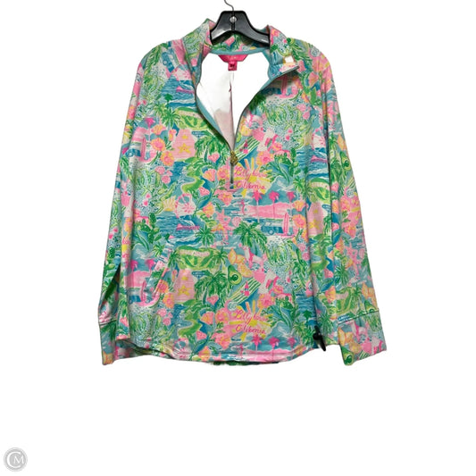 Top Long Sleeve Designer By Lilly Pulitzer In Blue & Pink, Size: L