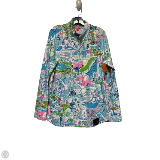 Top Long Sleeve Designer By Lilly Pulitzer In Blue & White, Size: Xl