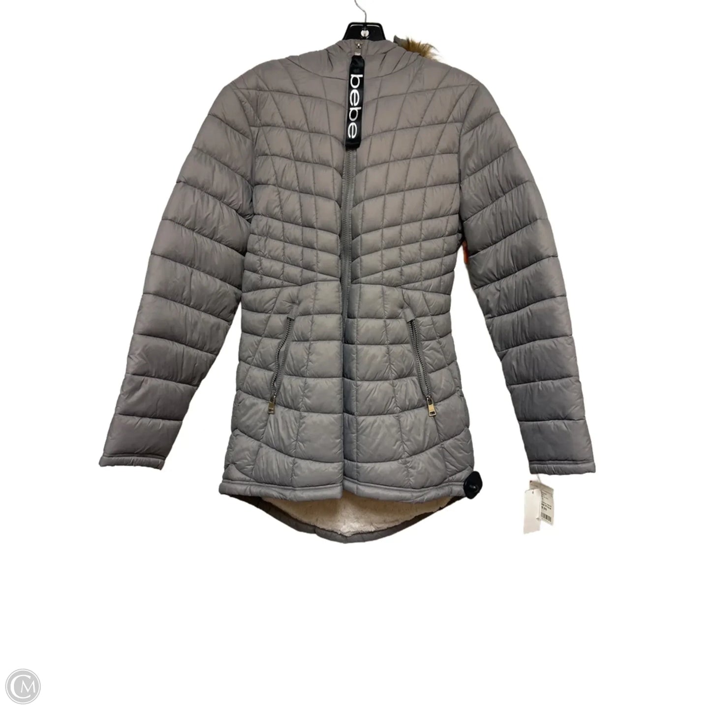 Jacket Puffer & Quilted By Bebe In Grey, Size: L