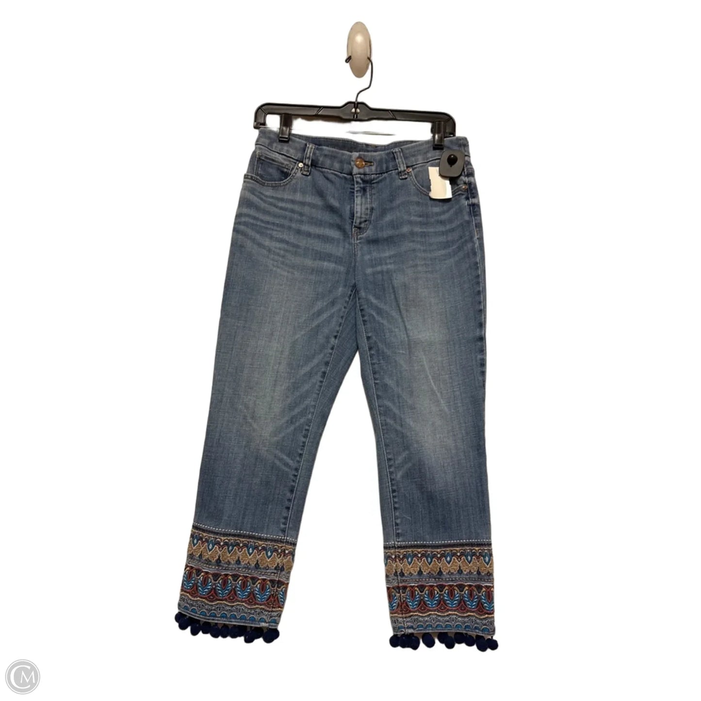 Jeans Cropped By Chicos In Blue Denim, Size: 0