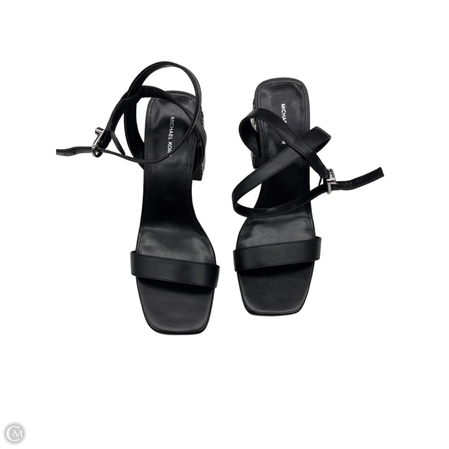 Shoes Designer By Michael Kors In Black & Silver, Size: 9.5