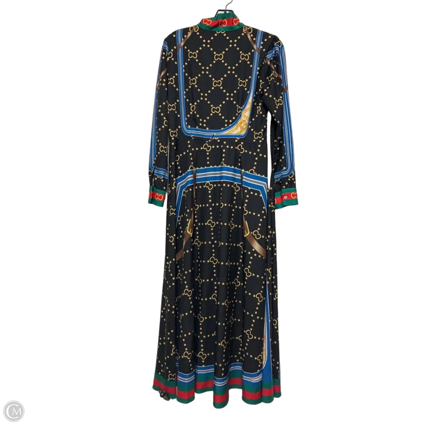 Dress Casual Maxi By Clothes Mentor In Black & Gold, Size: L