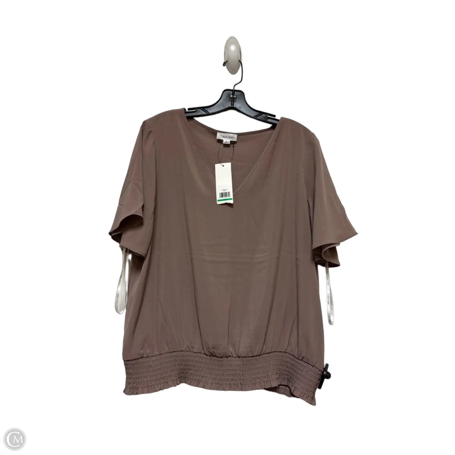 Top Short Sleeve By Calvin Klein In Purple, Size: L