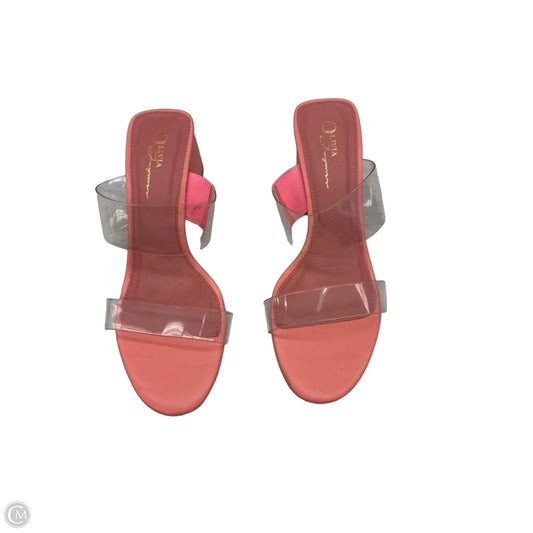 Sandals Heels Block By Clothes Mentor In Pink, Size: 8.5