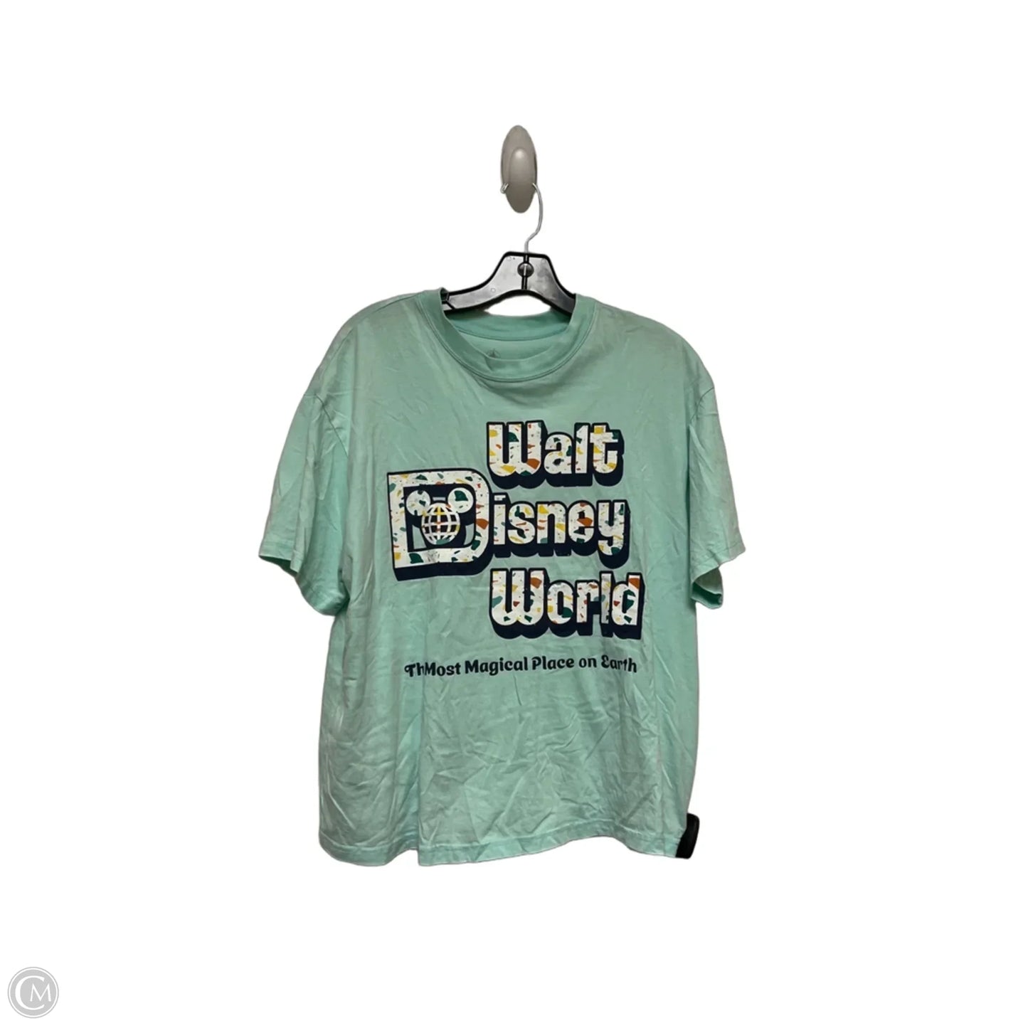 Top Short Sleeve Basic By Disney In Aqua, Size: L