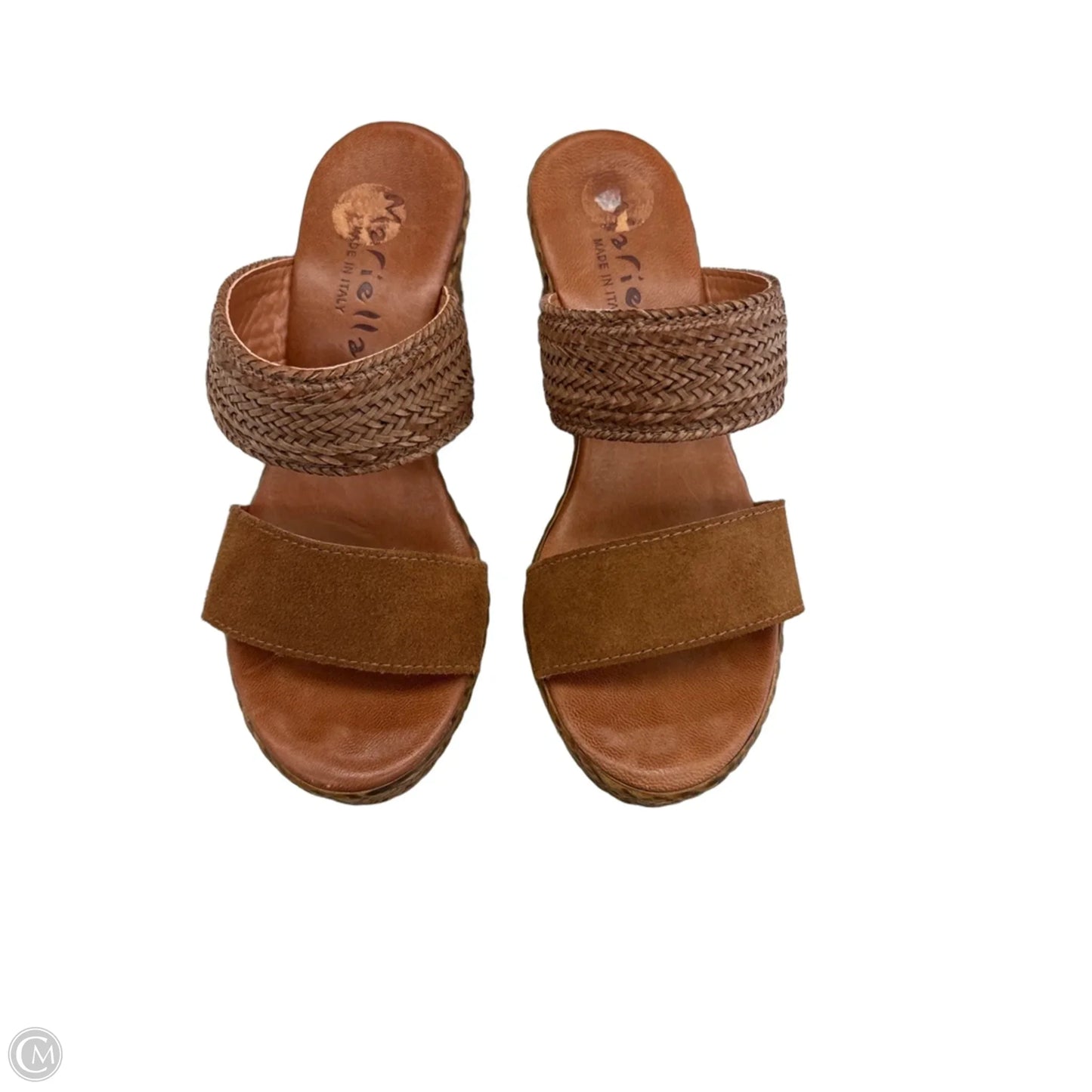 Sandals Heels Block By Clothes Mentor In Brown, Size: 6.5