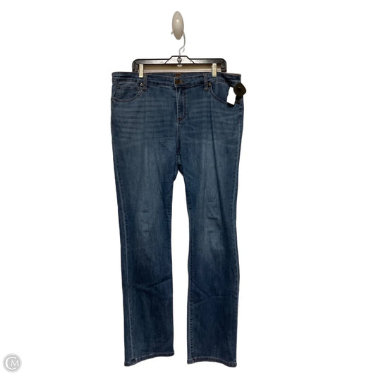 Jeans Straight By Kut In Blue Denim, Size: 14