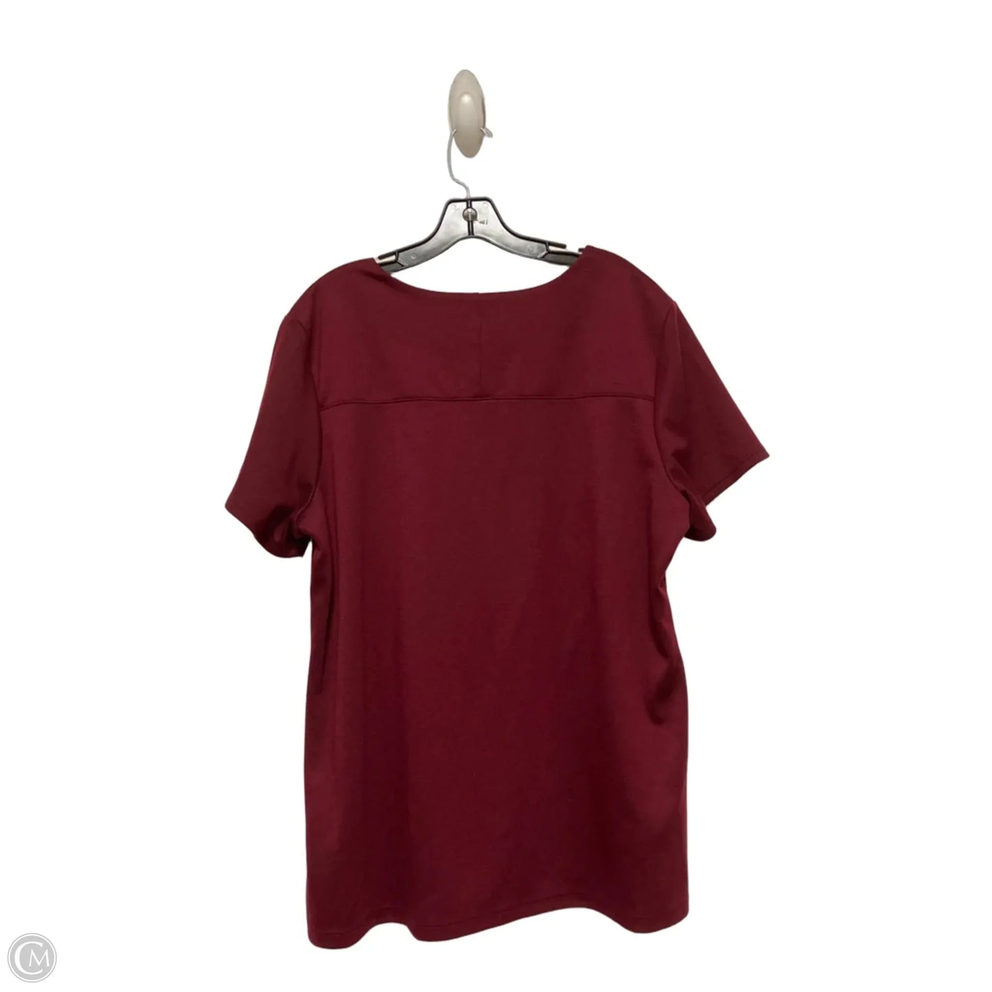 Top Short Sleeve By Liz Claiborne In Maroon, Size: 2x
