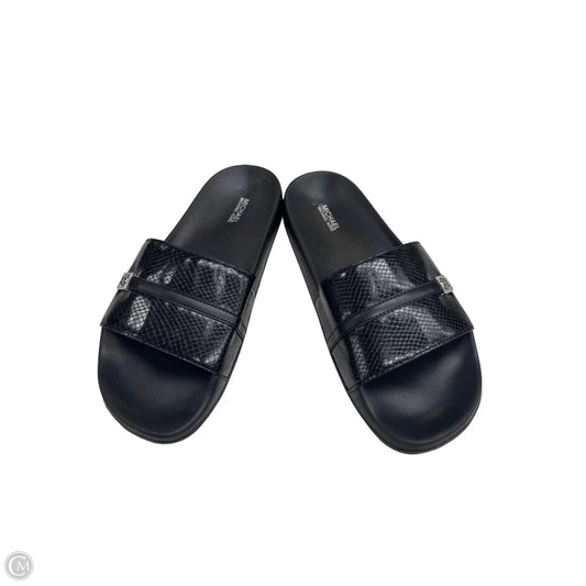 Sandals Flats By Michael By Michael Kors In Black, Size: 9