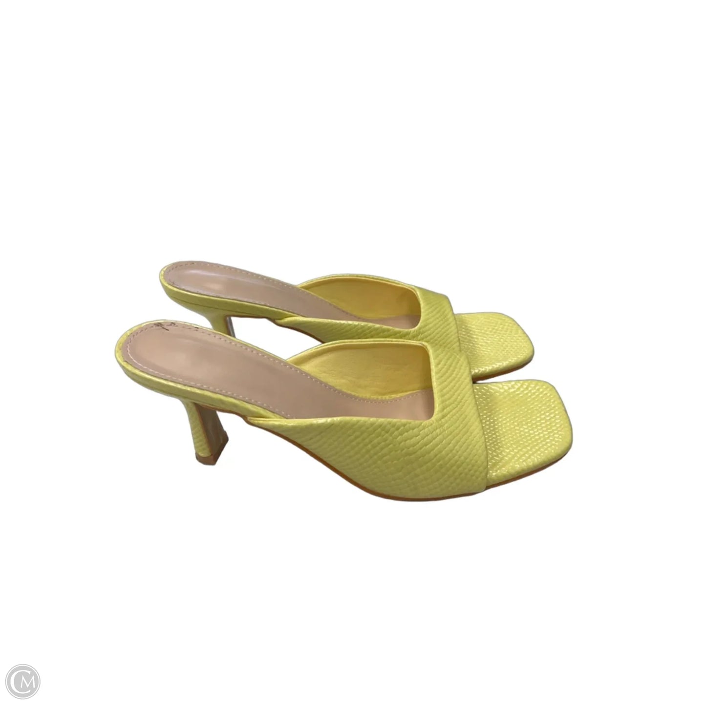 Sandals Heels Kitten By Clothes Mentor In Yellow, Size: 11