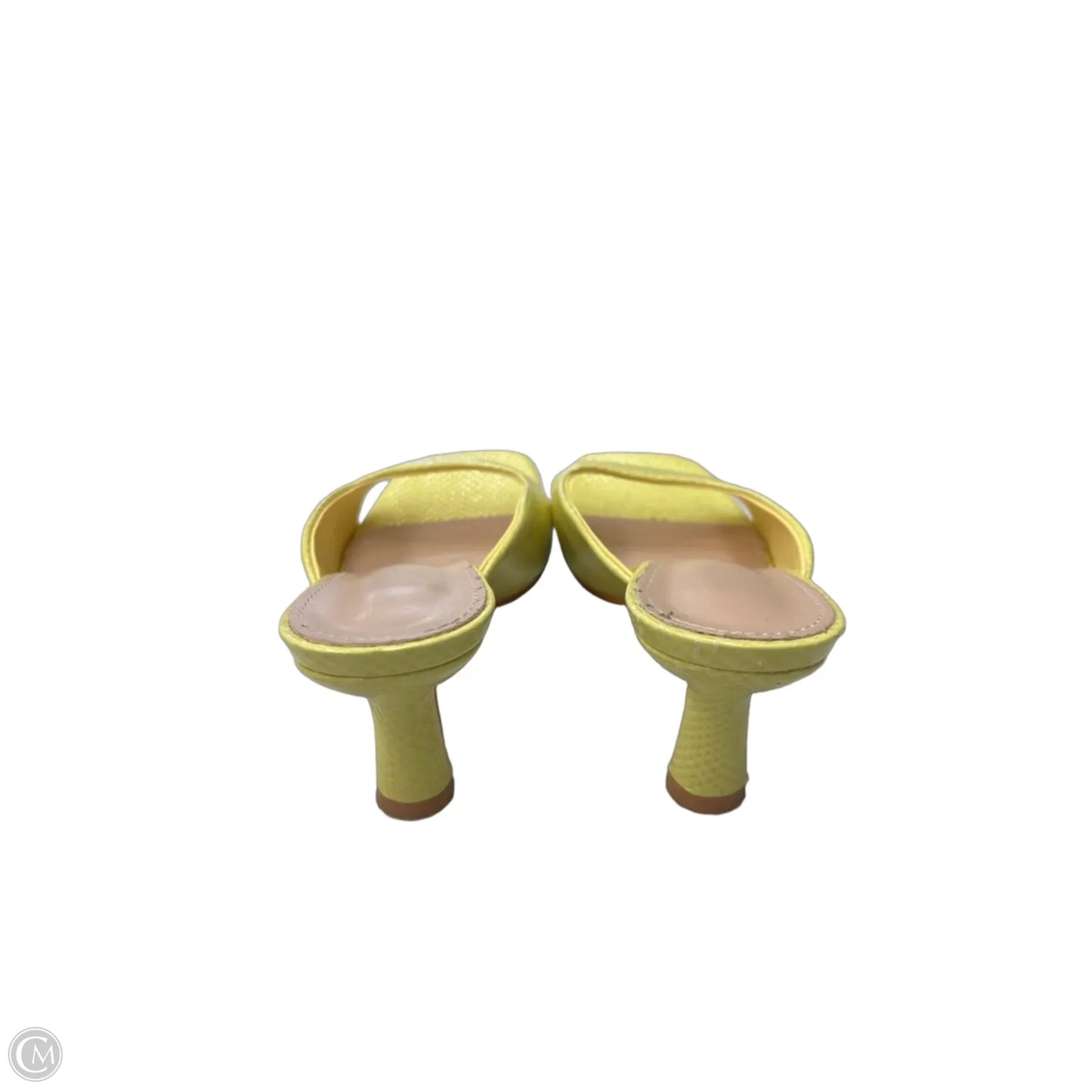 Sandals Heels Kitten By Clothes Mentor In Yellow, Size: 11