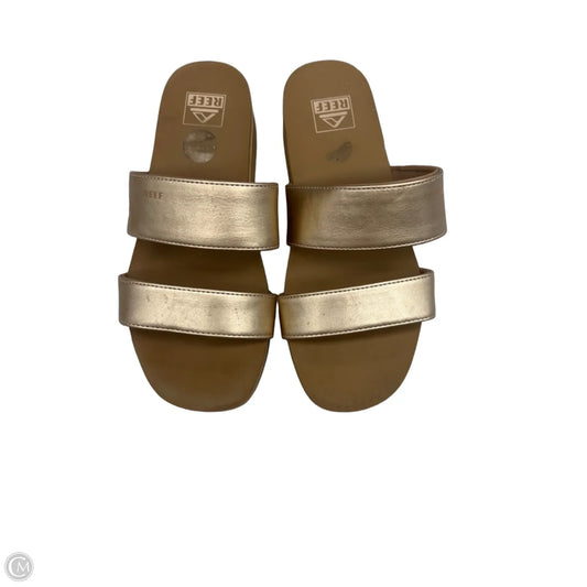 Sandals Flats By Reef In Gold, Size: 7