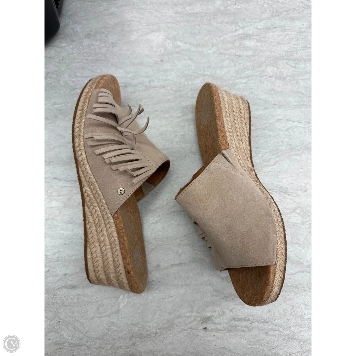 Sandals Designer By Ugg In Beige, Size: 8