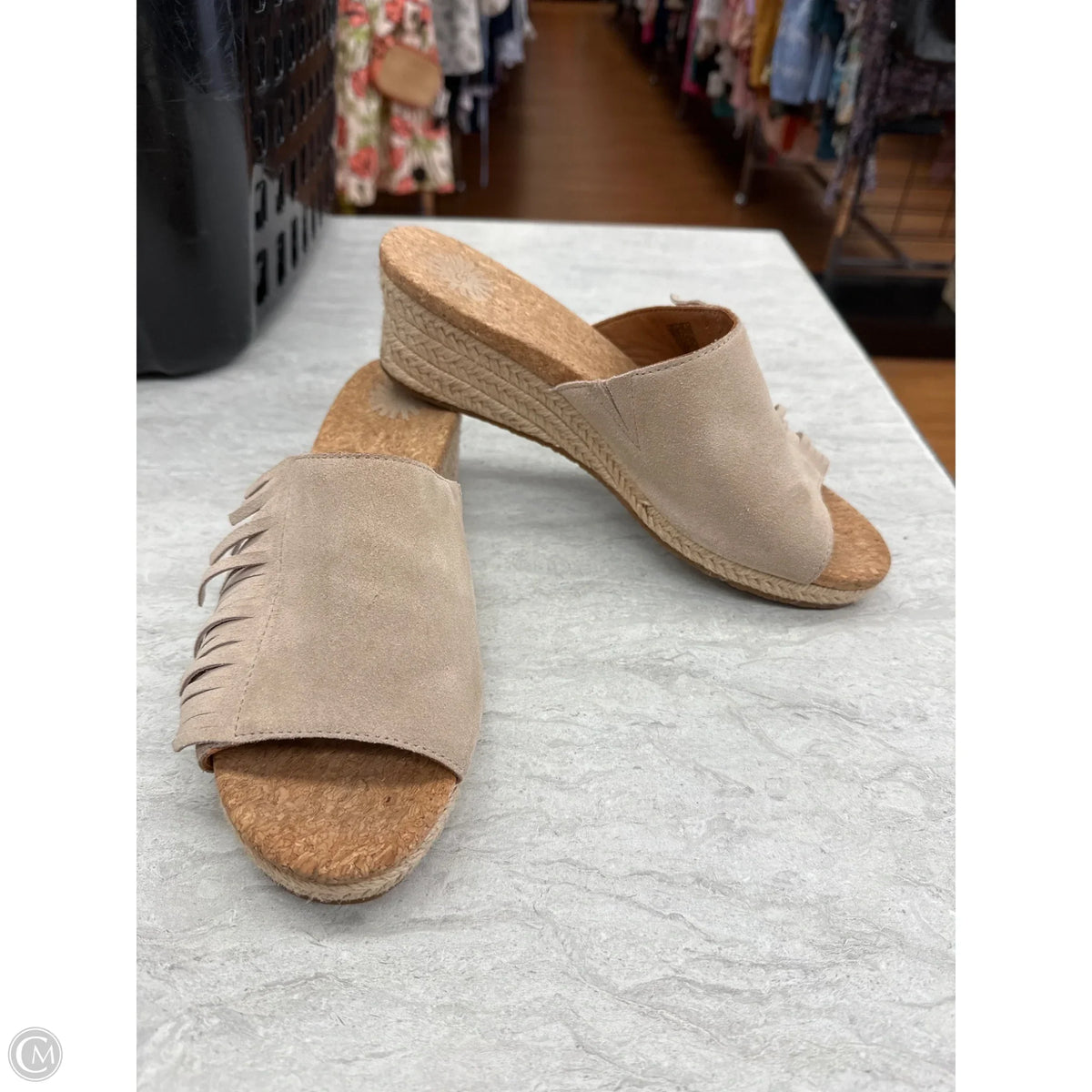 Sandals Designer By Ugg In Beige, Size: 8