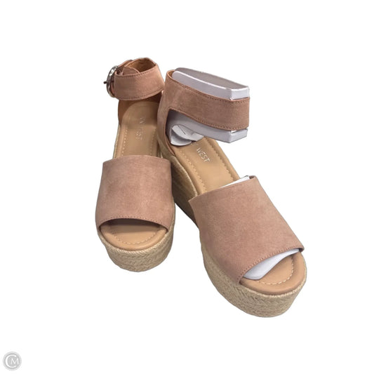 Sandals Heels Wedge By Nine West In Pink, Size: 7